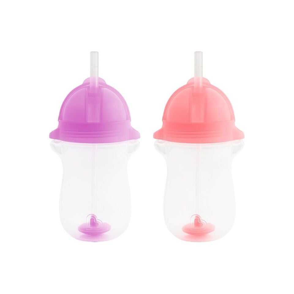 Munchkin Tıklama Kilitli Uçlu Alıştırma Bardağı 296 ml Mor & Yeşil 12 ay+ Click Lock pipetli dökülmeyen bebek bardağı