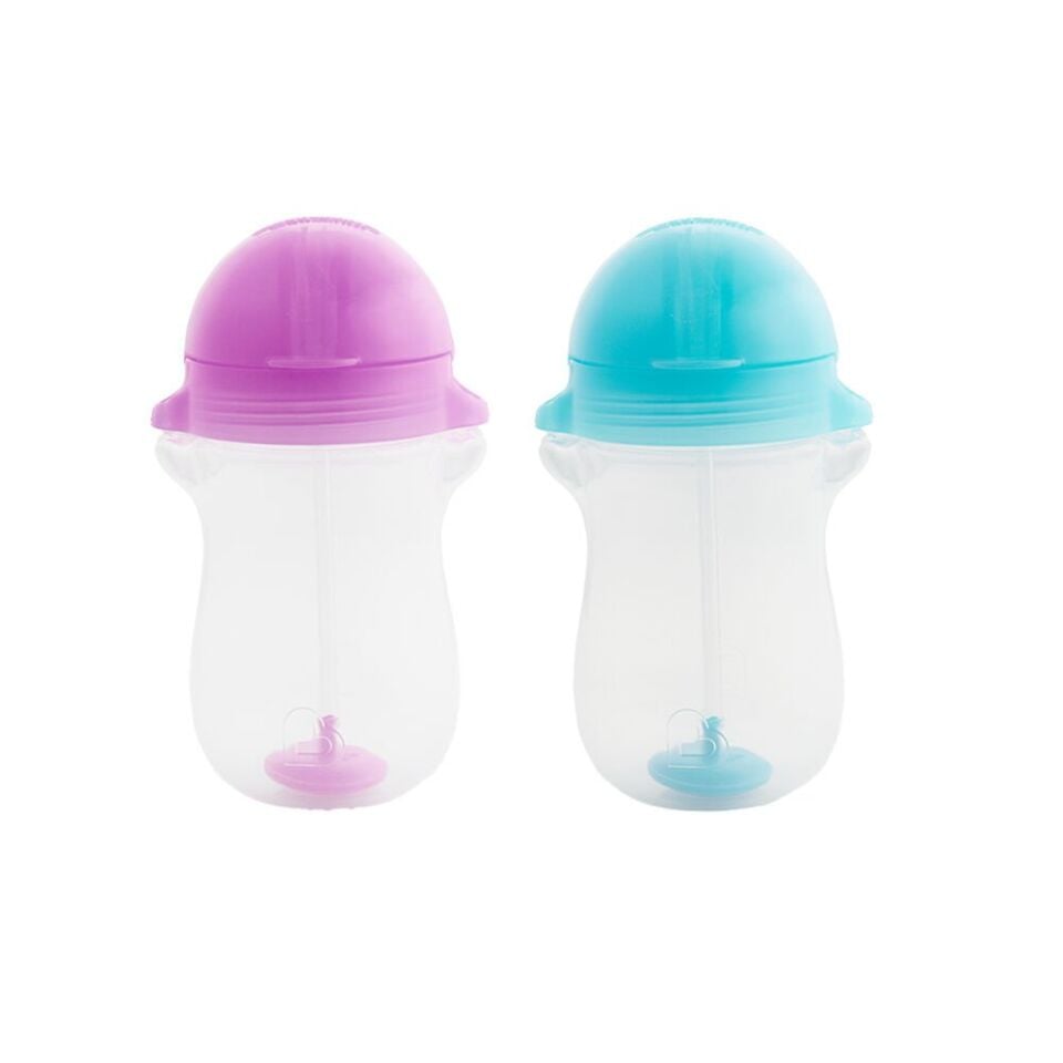 Munchkin Tıklama Kilitli  Uçlu Pipetli Alıştırma Bardağı,12AY+, 296ML,Mor,Mavı