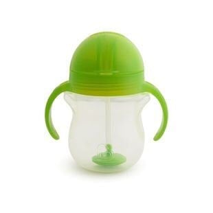 Munchkin Tıklama Kilitli Uçlu Pipetli Alıştırma Bardağı, 6ay+, 207ml, Yeşil,&Yedek Pipet  1 Adet