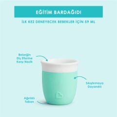 Munchkin Yumuşak  Silikon Dayanıklı Eğitim Kupası 59 ml 4ay+ Mint Yeşil