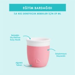 Munchkin Yumuşak  Silikon Dayanıklı Eğitim kupası 59 ml 4ay+ Mercan