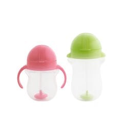 Munchkin Tıklama Kilitli Uçlu Pipetli Alıştırma Bardağı 6ay+ 207 ml Pembe  ve 12ay+ 296 ml Yeşil
