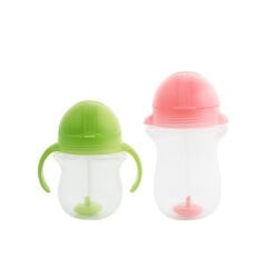 Munchkin Tıklama Kilitli Uçlu Pipetli Alıştırma Bardağı 6ay+ 207 ml Yeşil  ve 12ay+ 296 ml Pembe
