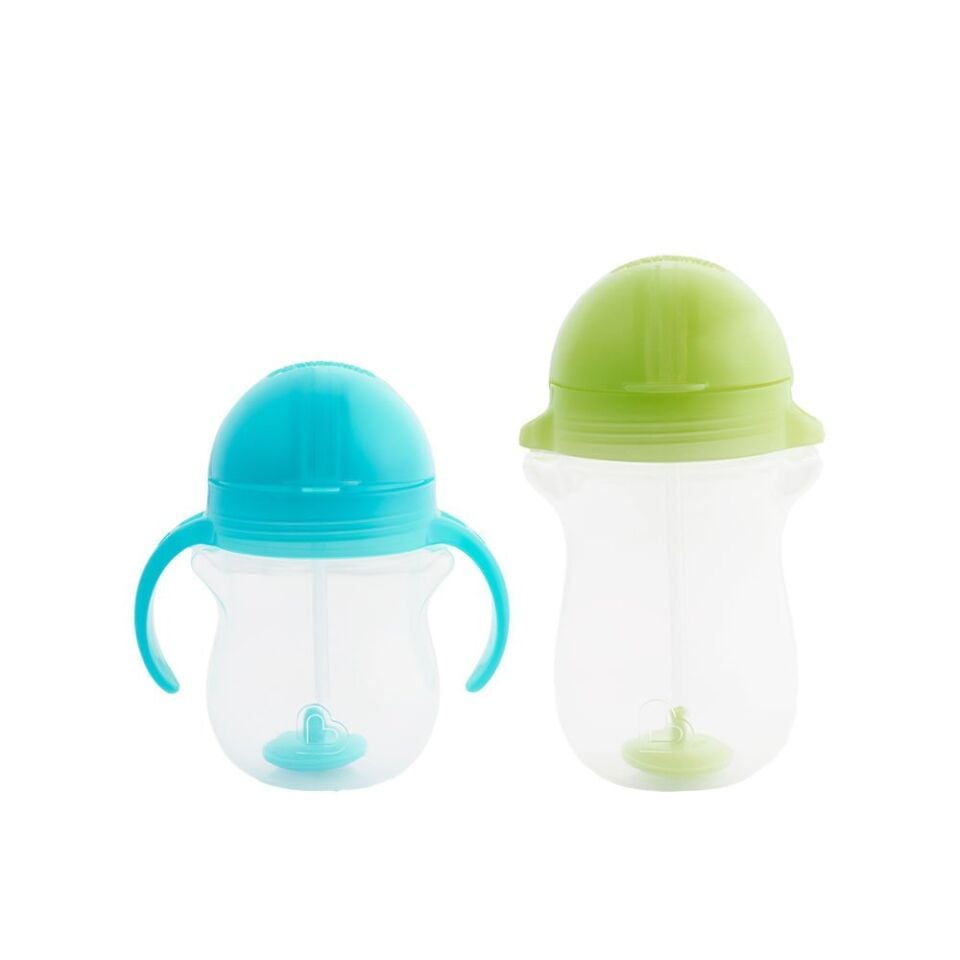 Munchkin Tıklama Kilitli Uçlu Pipetli Alıştırma Bardağı 6ay+ 207 ml Mavi  ve 12ay+ 296 ml Yeşil