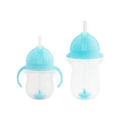 Munchkin Tıklama Kilitli Uçlu Pipetli  Alıştırma Bardağı 6ay+ 207 ml Mavi  ve 12ay+ 296 ml Mavi