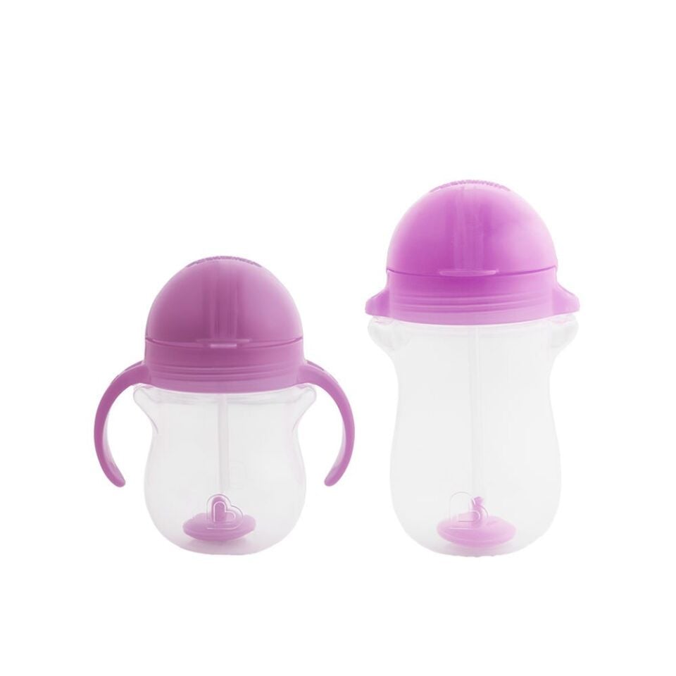 Munchkin Tıklama Kilitli Uçlu Pipetli  Alıştırma Bardağı 6ay+ 207 ml Mor   ve 12ay+ 296 ml Mor