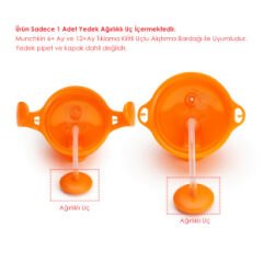 Munchkin Tıklama Kilitli Uçlu Alıştırma Bardağı Yedek Ağırlık 6VE12 Ay ile Uyumludur -Turuncu