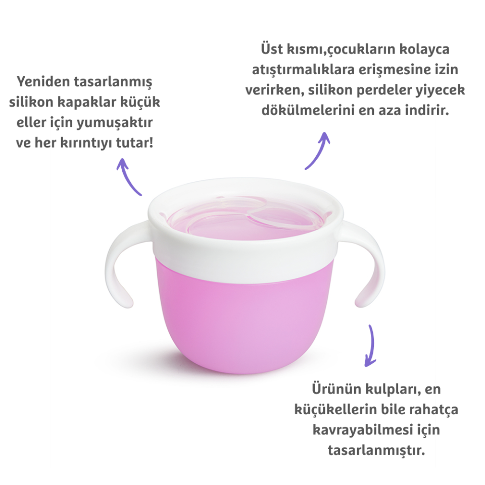 Munchknin Dökülmeyi Önleyen Atıştırmalık Kabı, , 266ml, 12ay , Mor, 1 Adet
