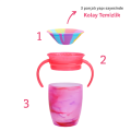 Munchkin Mucize 360° Alıştırma Bardağı 6 Ay+ |207 ml | BPA İçermez | Mor  Tropikal Desen