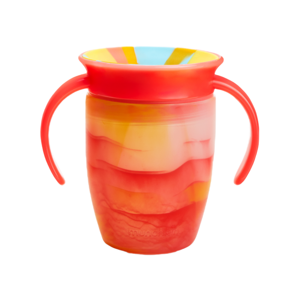 Munchkin Mucize 360° Tropikal Alıştırma Bardağı Kırmızı 207 ml 6 ay+ sınırlı üretim dökülmeyen bebek bardağı