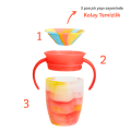 Munchkin Mucize 360° Alıştırma Bardağı 6 Ay+ |207 ml | BPA İçermez | Kırmızı Tropikal Desen
