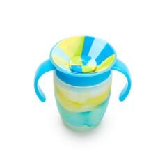 Munchkin Mucize 360° Alıştırma Bardağı 6 Ay+ |207 ml | BPA İçermez | Mavi Tropikal Desen