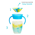 Munchkin Mucize 360° Alıştırma Bardağı 6 Ay+ |207 ml | BPA İçermez | Mavi Tropikal Desen