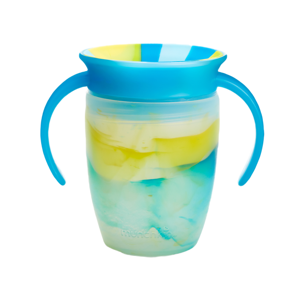 Munchkin Mucize 360° Alıştırma Bardağı 6 Ay+ |207 ml | BPA İçermez | Mavi Tropikal Desen