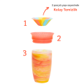 Munchkin Mucize 360° Alıştırma Bardağı 12 Ay+ |296 ml | BPA İçermez | Krımızı Tropikal Desen
