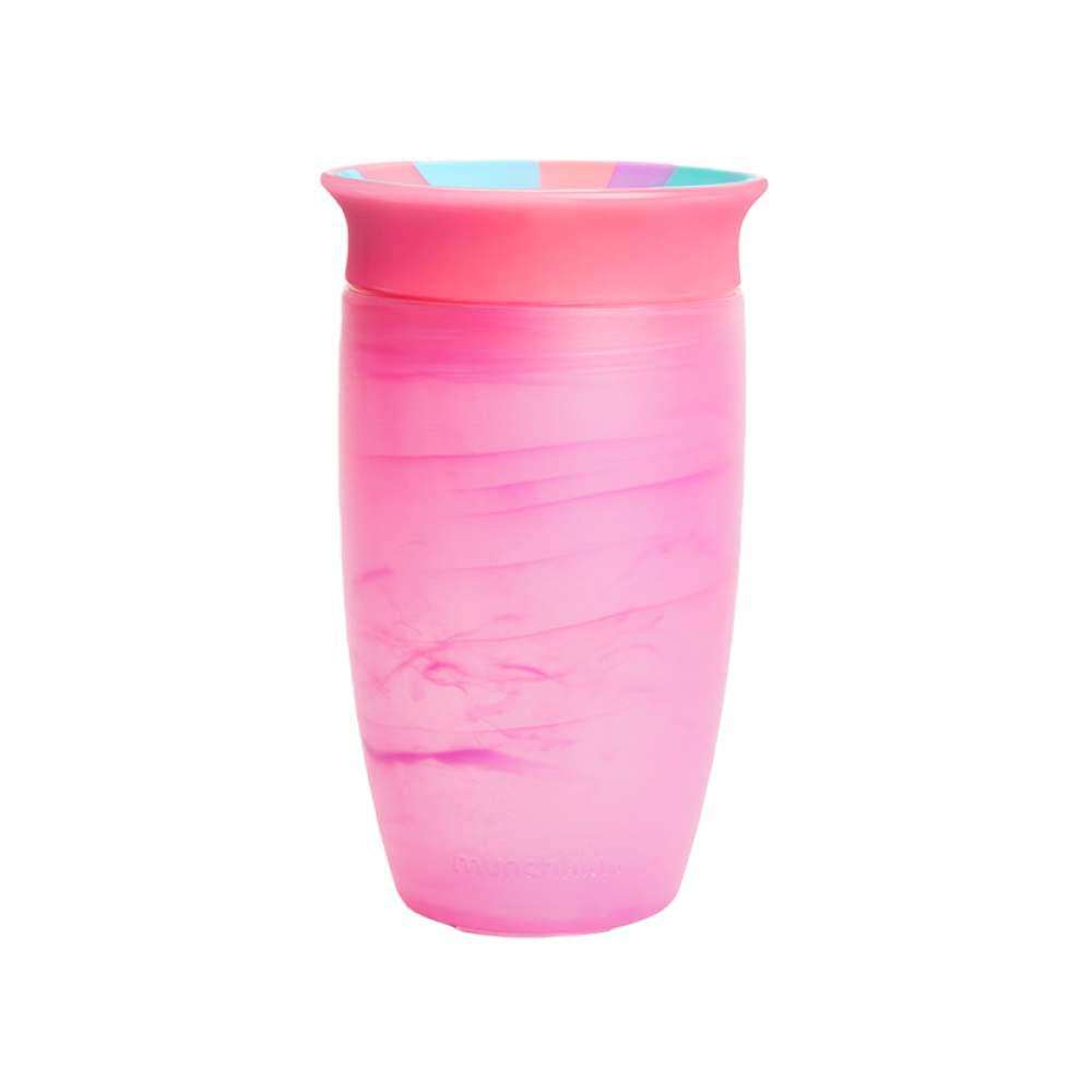 Munchkin Mucize 360° Alıştırma Bardağı 12 Ay+ |296 ml | BPA İçermez | Mor Tropikal Desen