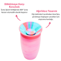 Munchkin Mucize 360° Alıştırma Bardağı 12 Ay+ |296 ml | BPA İçermez | Mor Tropikal Desen