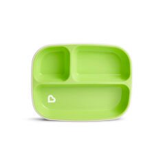 Munchkin 3 Bölmeli Sıçrama Engelleyici Tabak Seti | 6 Ay+ | 2’li | Mavi/Yeşil | BPA İçermez | Kaymaz Taban