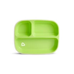 Munchkin 3 Bölmeli Sıçrama Engelleyici Tabak Seti | 6 Ay+ | 2’li | Mavi/Yeşil | BPA İçermez | Kaymaz Taban