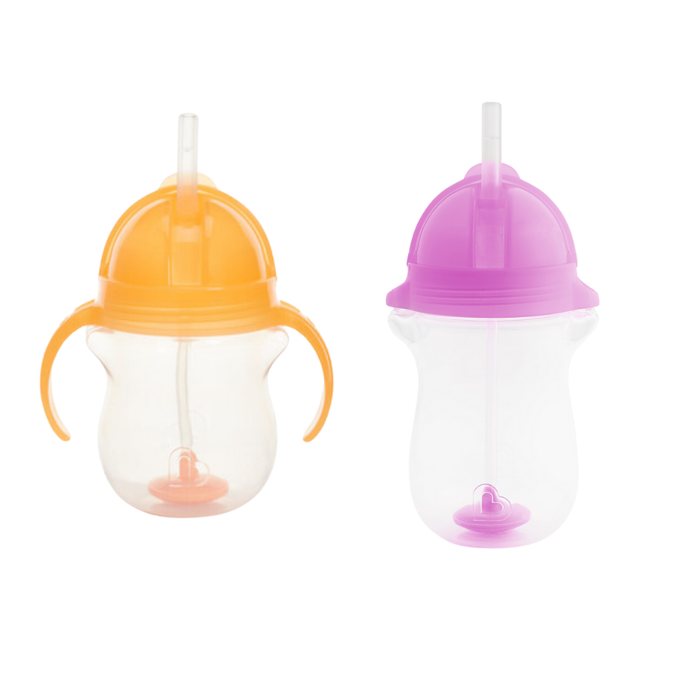 Munchkin Tıklama Kilitli Uçlu Alıştırma Bardağı 6ay+207 ml ,Turuncu, 12ay+297 ml Mor