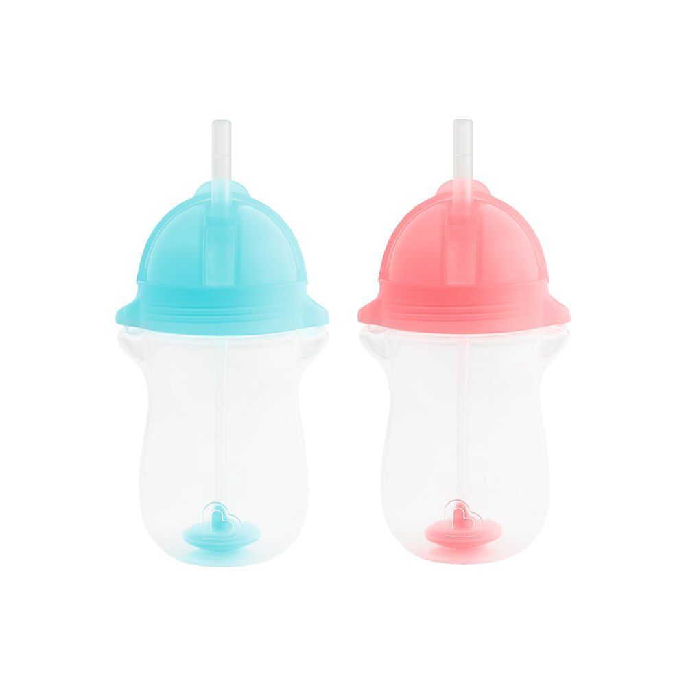 Munchkin Tıklama Kilitli Uçlu Alıştırma Bardağı  12ay+ 296 ml, Mavi&Pembe  2li paket