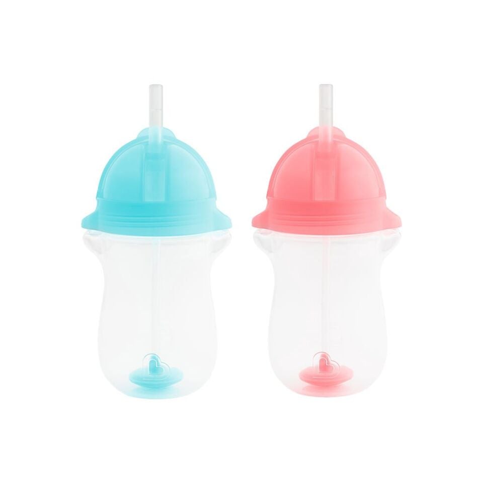 Munchkin Tıklama Kilitli Uçlu Alıştırma Bardağı  12ay+ 296 ml, Mavi&Pembe  2li paket