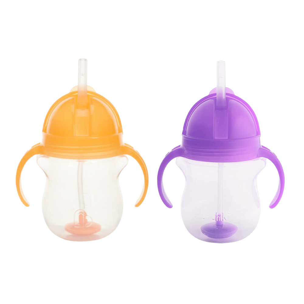 Munchkin Tıklama Kilitli Uçlu Alıştırma Bardağı 6ay+207 ml ,Turuncu ve Mor