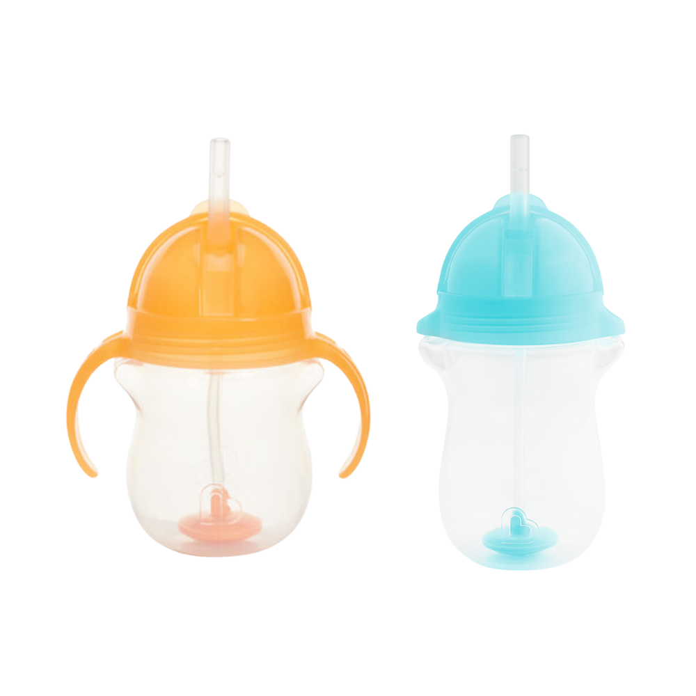 Munchkin Tıklama Kilitli Uçlu Alıştırma Bardağı 6ay+207 ml ,Turuncu, 12ay+297 ml Mavi