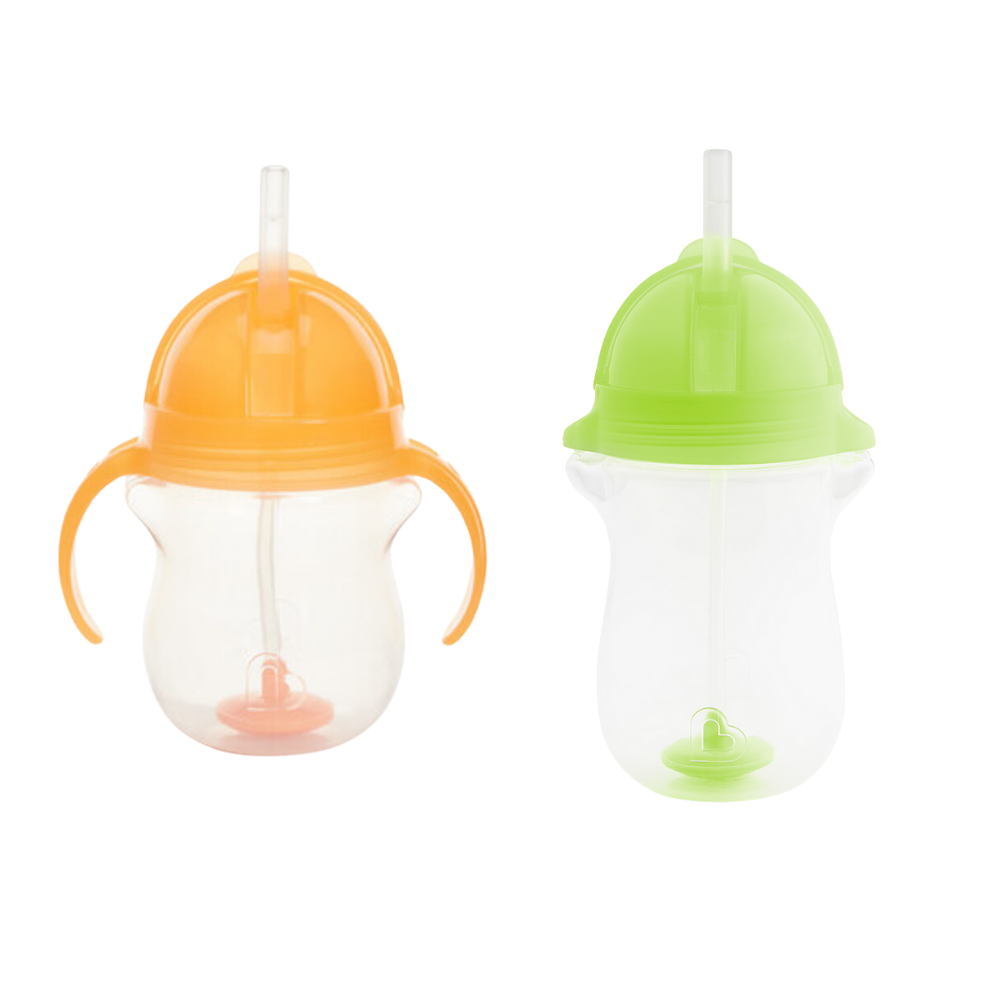 Munchkin Tıklama Kilitli Uçlu Alıştırma Bardağı 6ay+207 ml ,Turuncu, 12ay+297 ml Yeşil