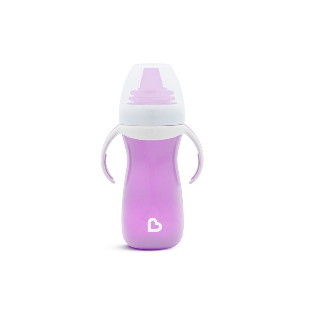 Munchkin Duyarlı Geçiş Bardağı | 9 Ay+ Bebekler İçin | 296 ml | Sızdırmaz & Kolay Tutulan Tasarım | Mor
