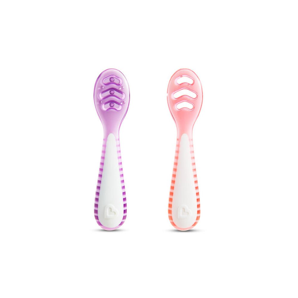 Munchkin® Gentle Dip™ 2li Çok Aşamalı Ilk Bebek KAŞIĞI,4AY+ Pembe/mor, Unisex