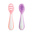 Munchkin Gentle Dip İlk Bebek Kaşığı | 2’li Set | 4 Ay+ | Aşamalı Beslenme | BPA İçermez | Unisex |Pembe/Mor