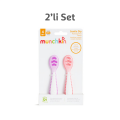 Munchkin Gentle Dip İlk Bebek Kaşığı | 2’li Set | 4 Ay+ | Aşamalı Beslenme | BPA İçermez | Unisex |Pembe/Mor