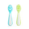 Munchkin Gentle Dip İlk Bebek Kaşığı | 2’li Set | 4 Ay+ | Aşamalı Beslenme | BPA İçermez | Unisex |Mavi/Yeşil