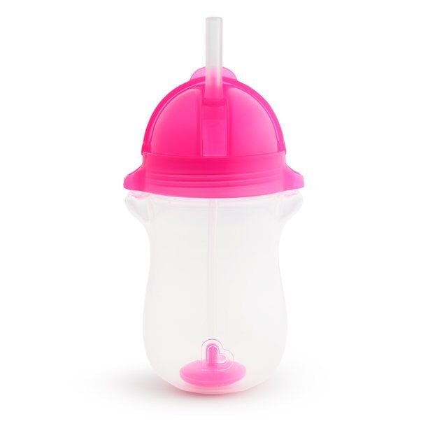 Munchkin Tıklama Kilitli  Uçlu Pipetli Alıştırma  Bardağı,  12ay+296ml Koyu Pembe