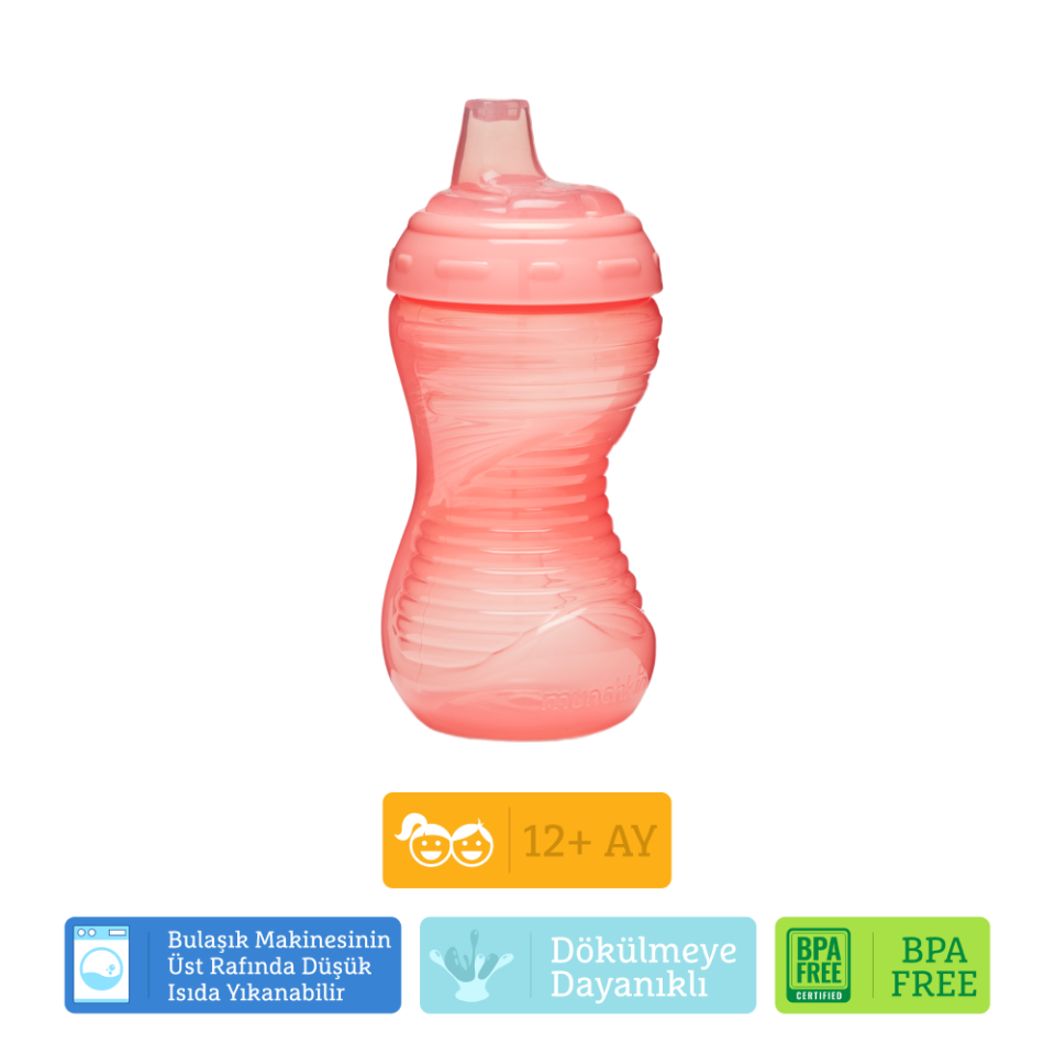 Munchkin Might Grip Alıştırma Bardağı, 296ml ,12ay+ 1 Adet,PEMBE