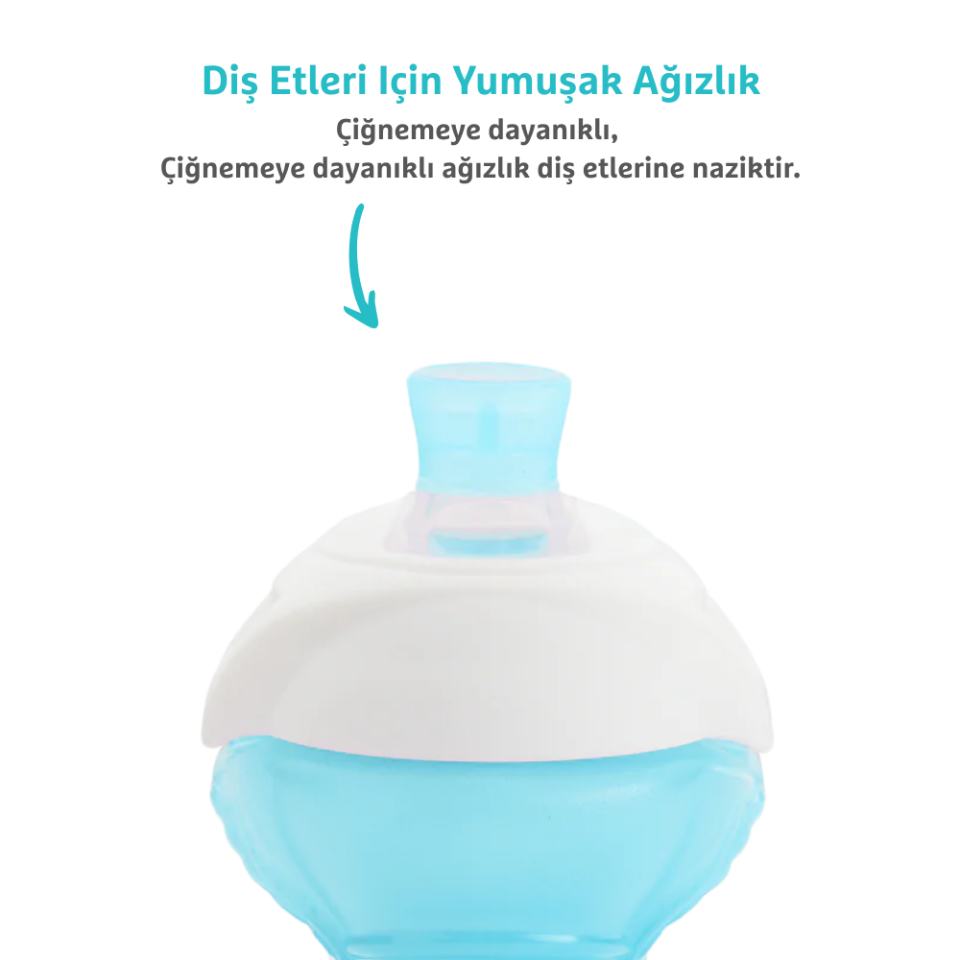 Munchkin Click Lock™ Isırmaya Dayanıklı  Emzikli Bardak | 9 Ay+| 296 ml| Mavi |Sızdırmaz|BPA İçermez