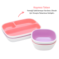 Munchkin® Splash™ 4'lü Bölmeli Tabak ve 2li Kase Seti 6AY+ Pembe/Mor