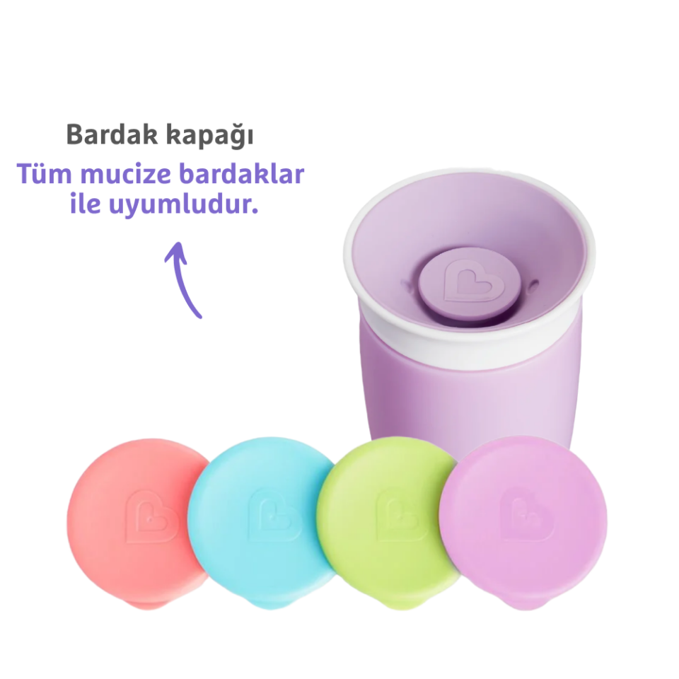 Munchkin Mucize 360° Alıştırma Bardağı, 12ay+, 296ml Mor Bardak Kapağı İle Birlikte