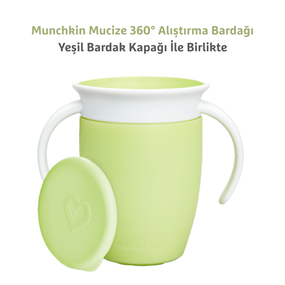 Munchkin Mucize 360° Alıştırma Bardağı, 6ay+, 207ml, Yeşil  Bardak Kapağı İle Birlikte