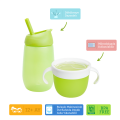 Munchkin Dökülmeyi Önleyen Atıştırmalık Kabı 266 ml + Simple Clean Yıkanabilir Pipetli Alıştırma Bardağı 296 ml (12 Ay+, Yeşil Set)
