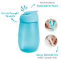 Munchkin Dökülmeyi Önleyen Atıştırmalık Kabı 266 ml + Simple Clean Yıkanabilir Pipetli Alıştırma Bardağı 296 ml (12 Ay+, Mavi Set)