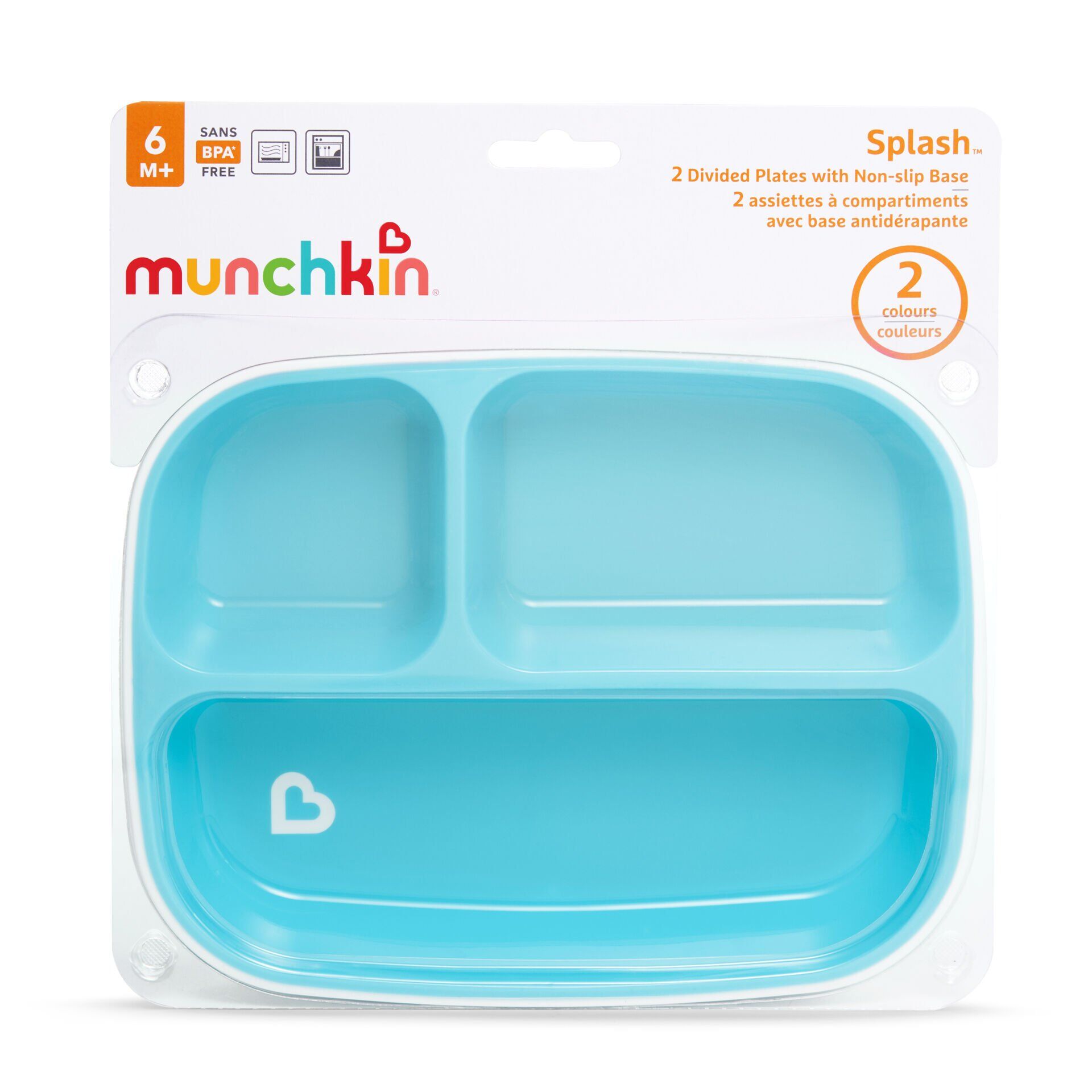 Munchkin 3 Bölmeli Sıçrama Engelleyici Tabak duvara monte kullanım