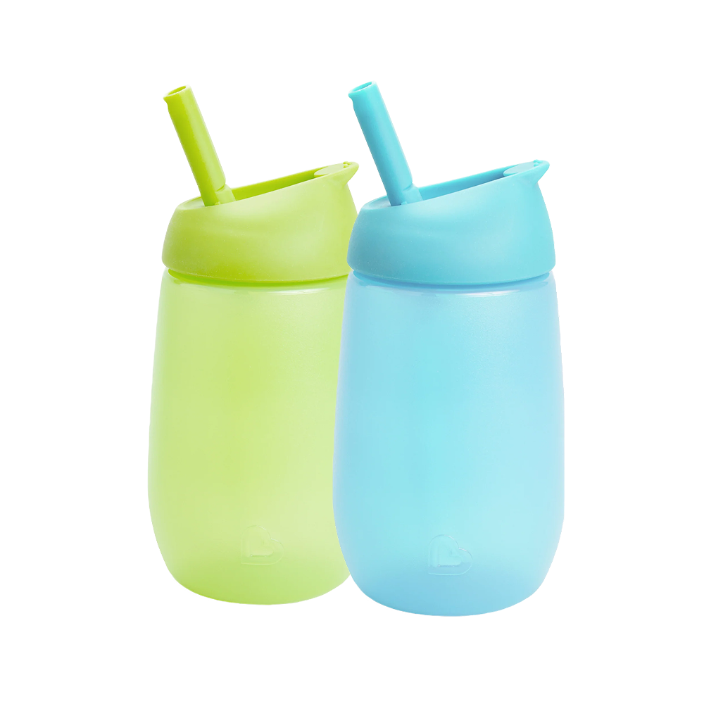 Munchkin Simple Clean Yıkanabilir  Pipetli  Alıştırma Bardağı | 296 ml | 12 Ay+ | Mavi&Yeşil  | BPA İçermez|2 Adet