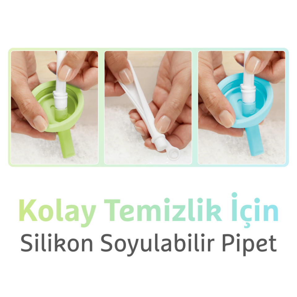 Munchkin Simple Clean Yıkanabilir  Pipetli  Alıştırma Bardağı | 296 ml | 12 Ay+ | Mavi&Yeşil  | BPA İçermez|2 Adet