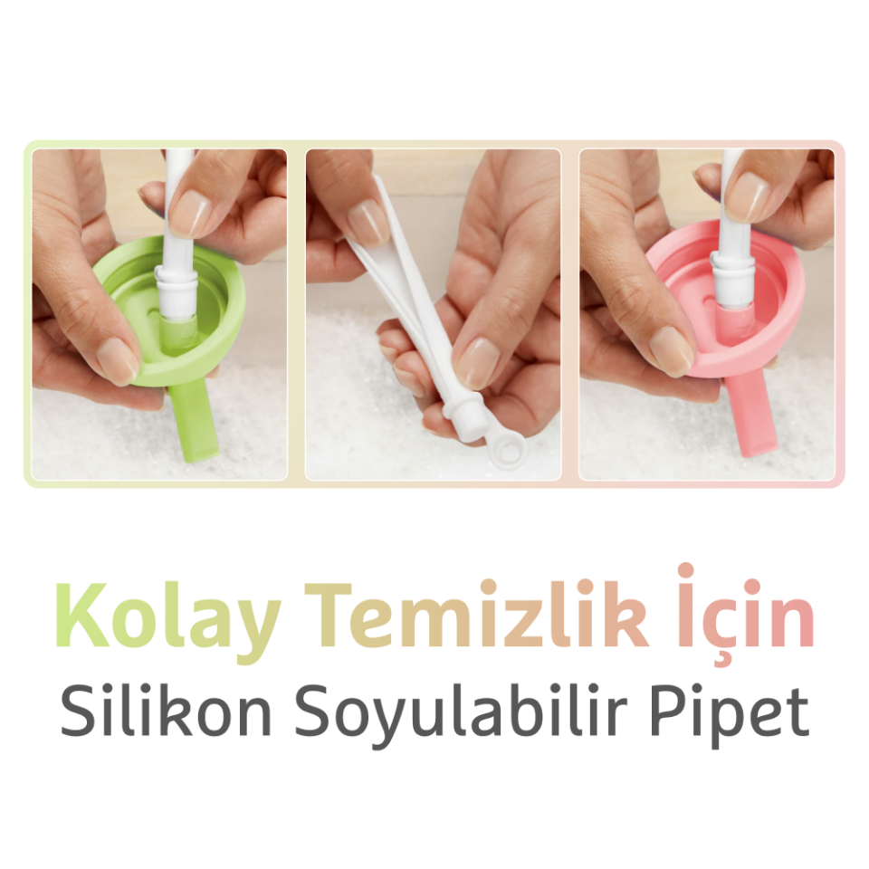 Munchkin Simple Clean Yıkanabilir  Pipetli Alıştırma Bardağı | 296 ml | 12 Ay+ | Pembe&Yeşil| BPA İçermez|2 Adet