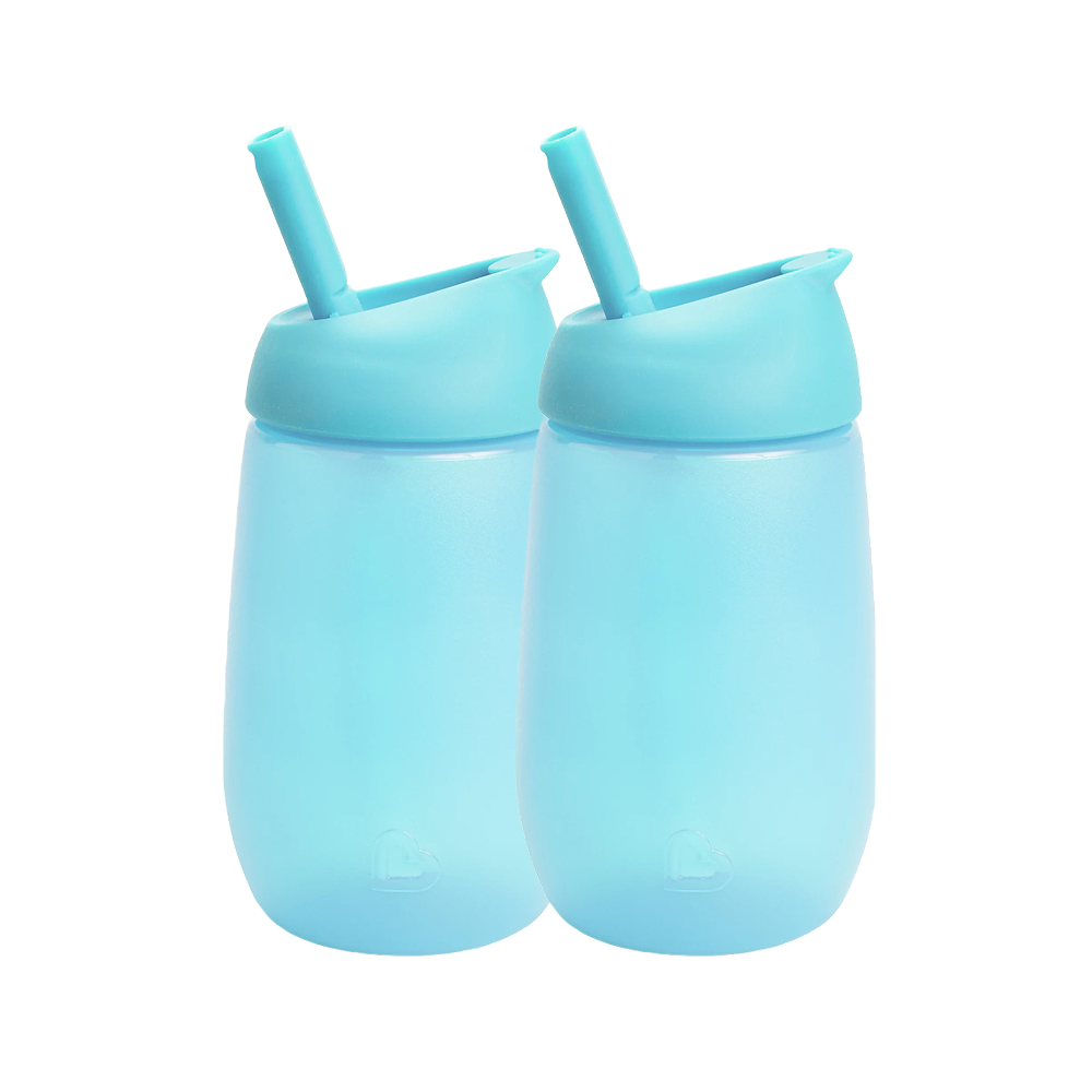 Munchkin Simple Clean Yıkanabilir  Pipetli  Alıştırma Bardağı | 296 ml | 12 Ay+ | Mavi | BPA İçermez|2 Adet