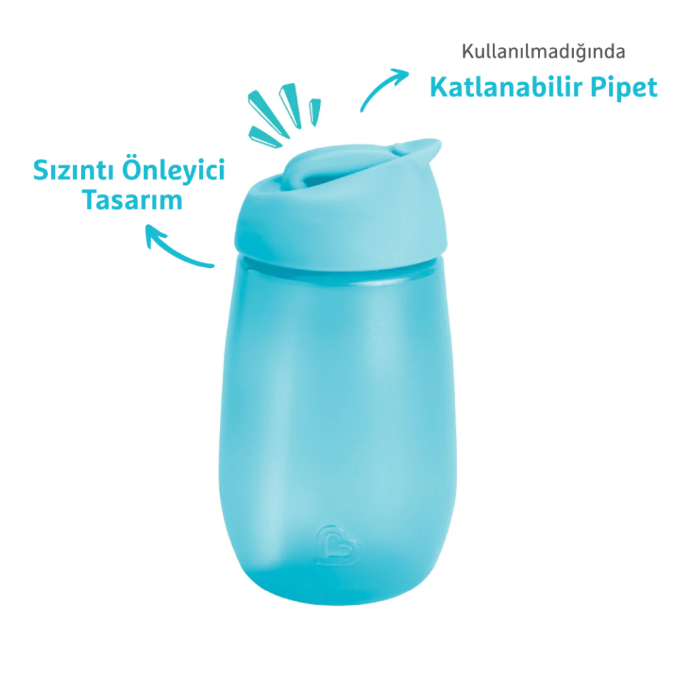 Munchkin Simple Clean Yıkanabilir  Pipetli  Alıştırma Bardağı | 296 ml | 12 Ay+ | Mavi | BPA İçermez|2 Adet