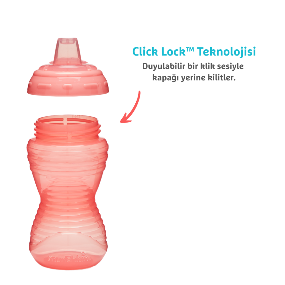 Munchkin Might Grip Alıştırma Bardağı, 266ml,9ay+  2Adet,PEMBE&MAVİ , BPA İçermez ,