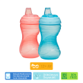 Munchkin Might Grip Alıştırma Bardağı, 266ml,9ay+  2Adet,PEMBE&MAVİ , BPA İçermez ,